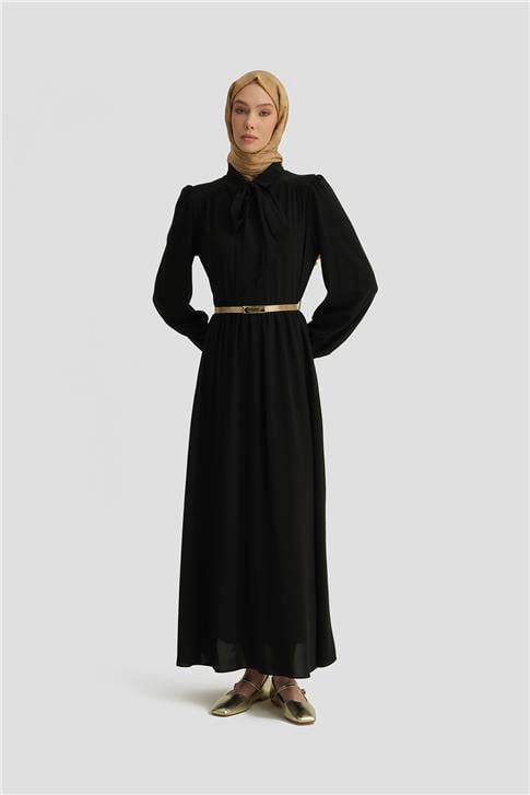 Armine Seyyar Yaka Kurdeleli Elise 25Y9016 Siyah