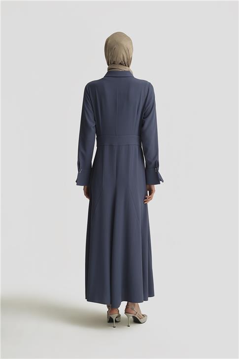 Armine Kemer Detaylı Kuplu Elbise 25Y9020 İndigo