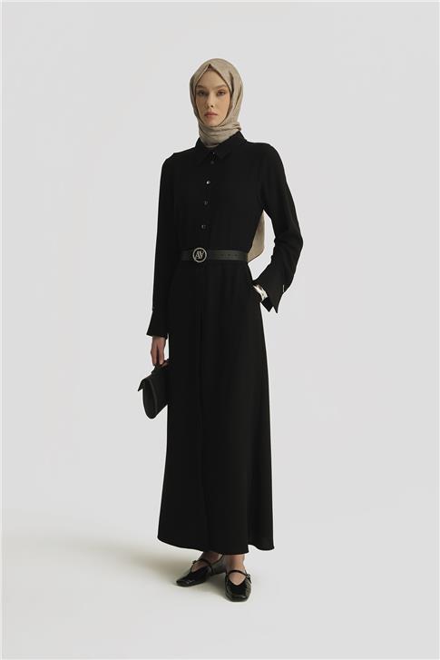 Armine Kemer Detaylı Kuplu Elbise 25Y9020 Siyah
