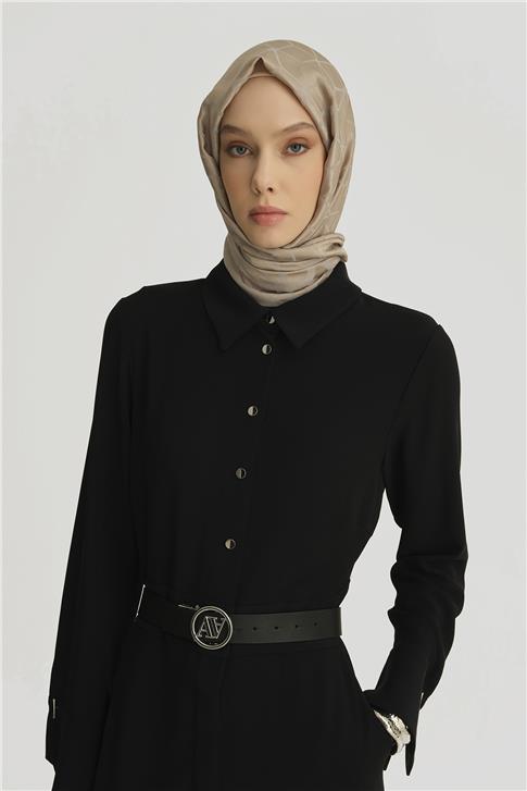 Armine Kemer Detaylı Kuplu Elbise 25Y9020 Siyah
