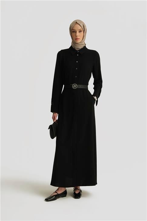 Armine Kemer Detaylı Kuplu Elbise 25Y9020 Siyah