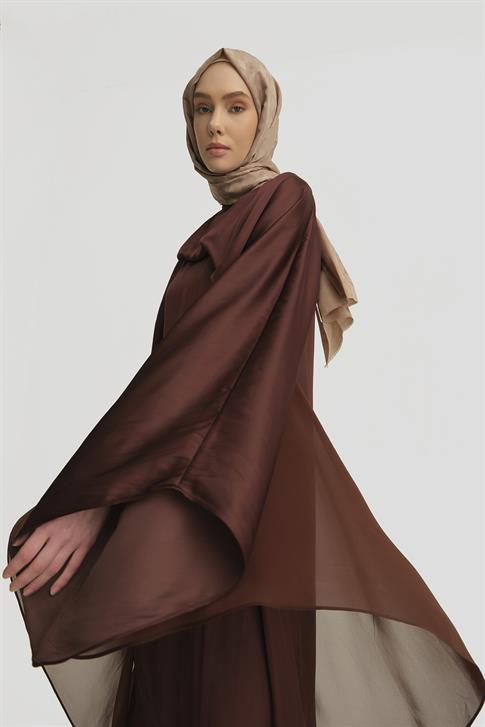 Armine Omuz Tokalı Şık Elbise 25Y9021 Açık Kahve