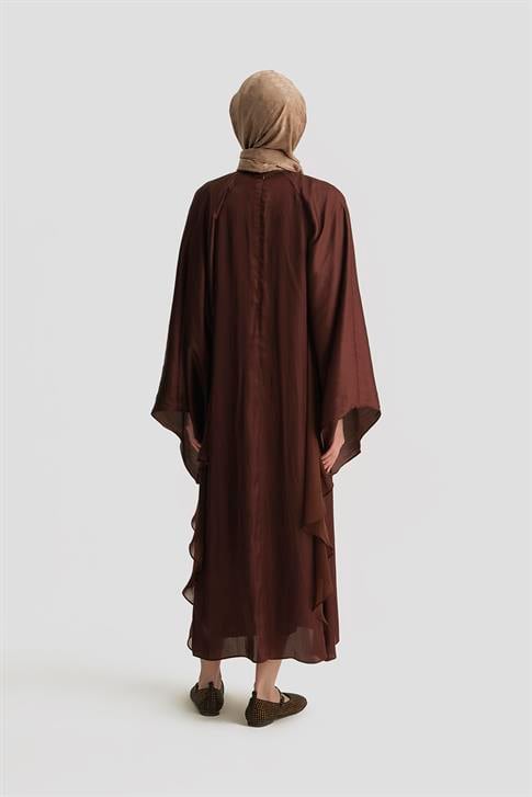 Armine Omuz Tokalı Şık Elbise 25Y9021 Açık Kahve