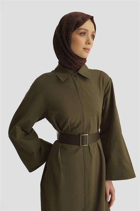 Armine Kemerli Elbise 25Y9023 Haki