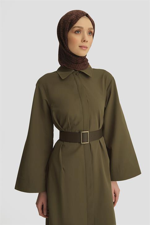 Armine Kemerli Elbise 25Y9023 Haki