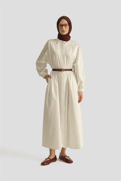 Armine Gömlek Elbise 25YD9025-1 Beyaz