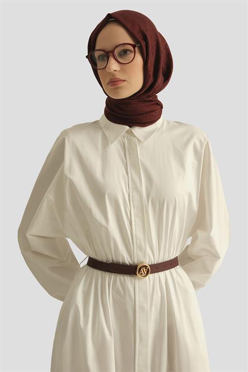 Armine Gömlek Elbise 25YD9025-1 Beyaz