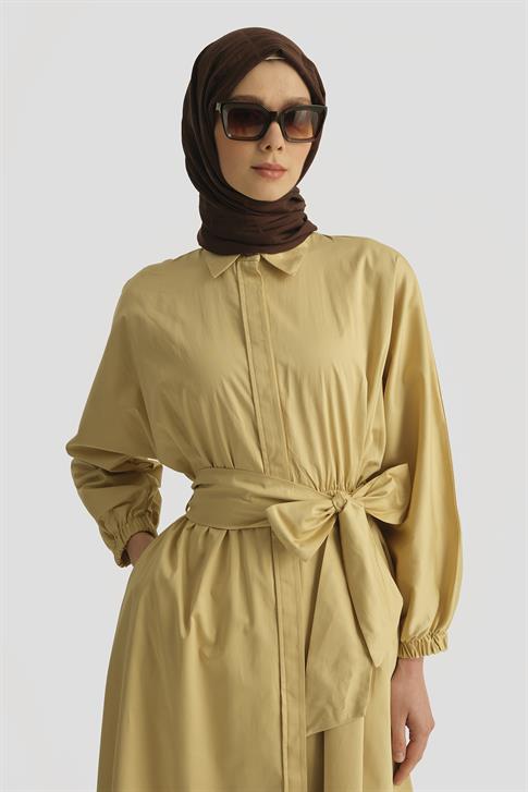 Armine Gömlek Elbise 25YD9025-1 Limon Sarı