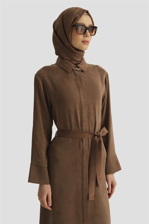 Armine Lyocell Elbise 25Y9028 Açık Kahve