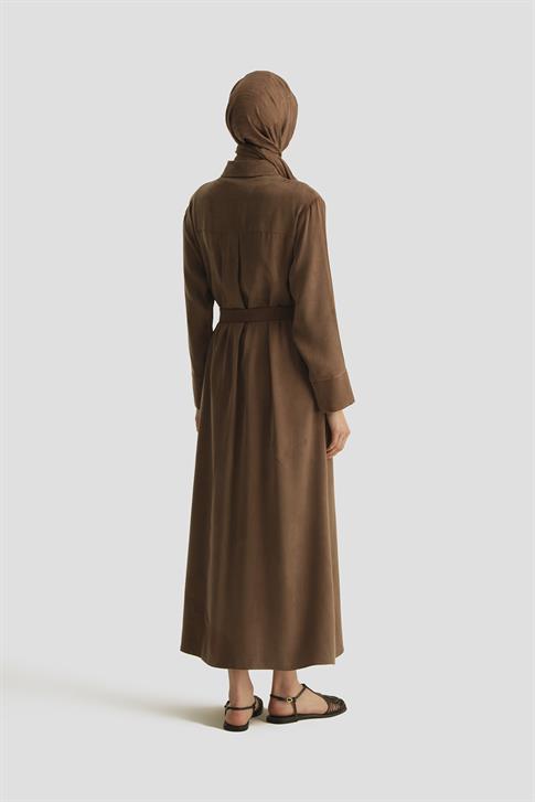 Armine Lyocell Elbise 25Y9028 Açık Kahve