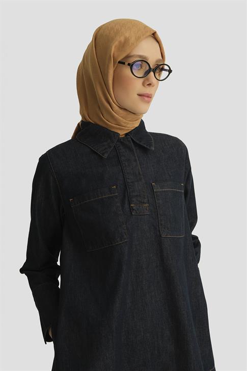 Armine Denim Tunik 25YD9111 Koyu Lacivert
