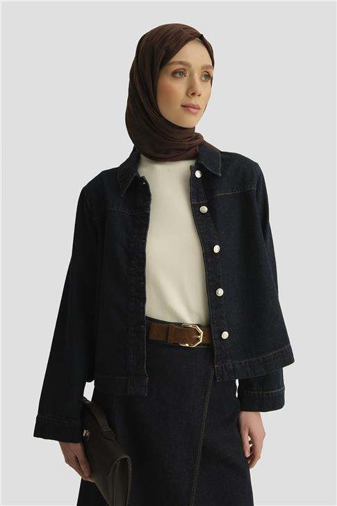 Armine Denim Gömlek Ceket 25YD9113 Koyu Lacivert
