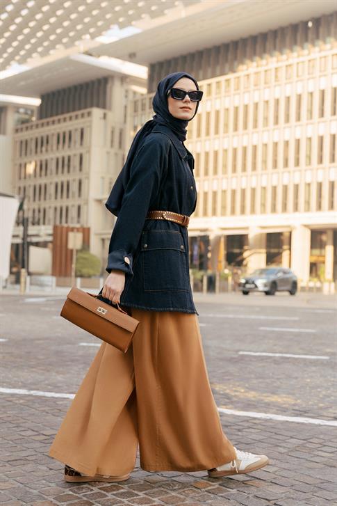 Armine Zımbalı Denim Kap 25YD9115 Koyu Lacivert