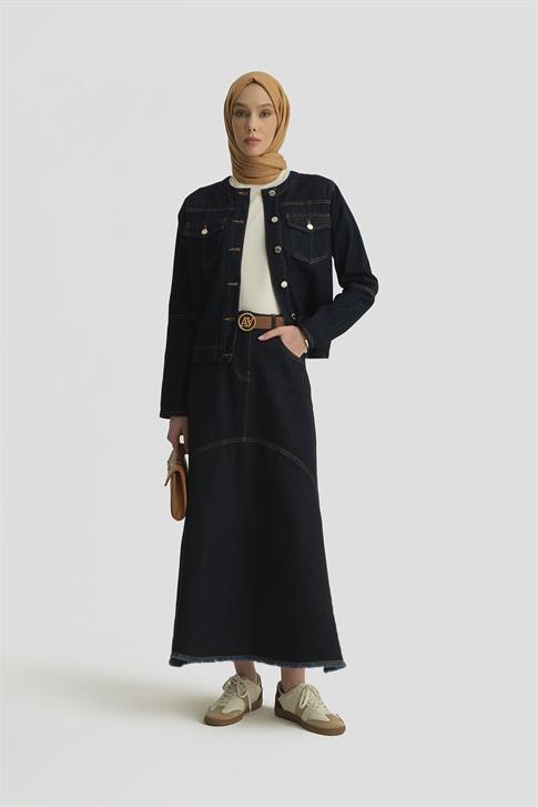 Armine Dikiş Detaylı Ceket 25YD9118 Koyu Lacivert