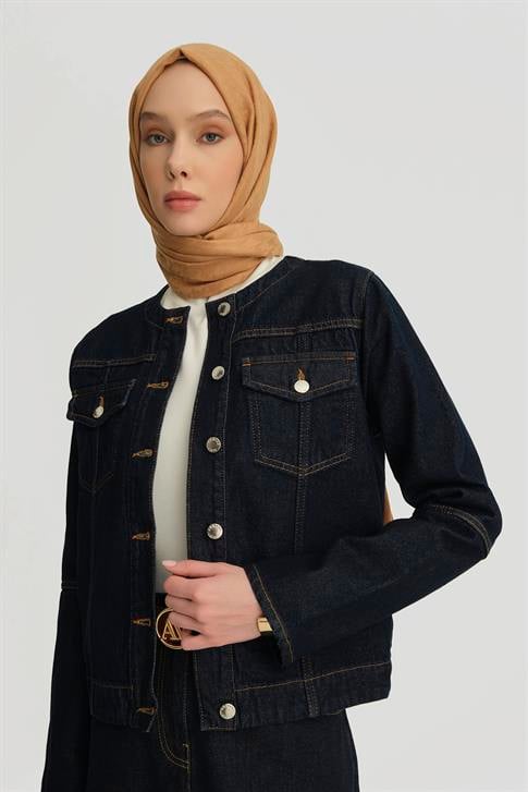 Armine Dikiş Detaylı Ceket 25YD9118 Koyu Lacivert