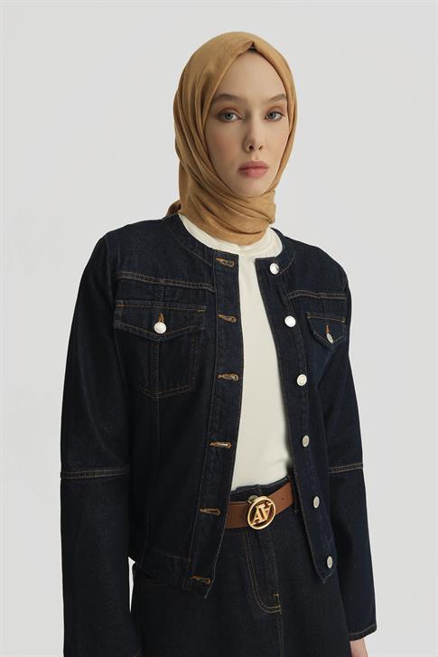 Armine Dikiş Detaylı Ceket 25YD9118 Koyu Lacivert