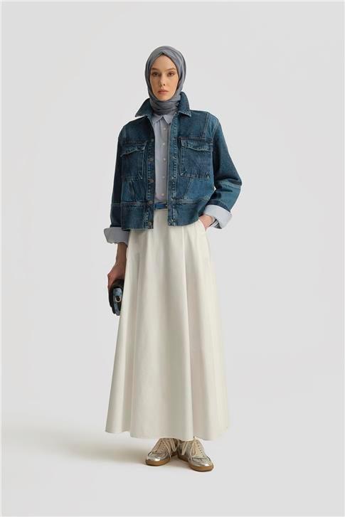 Armine Patchwork Denim Ceket 25YD9120 İndigo