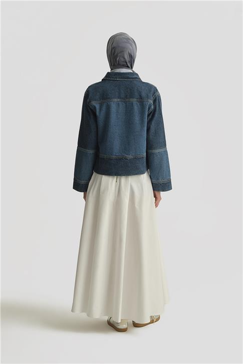 Armine Patchwork Denim Ceket 25YD9120 İndigo