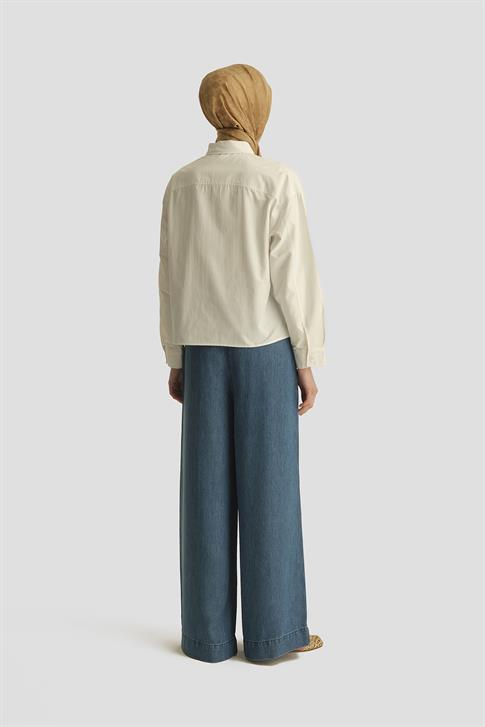 Armine Tencel Wideleg Pantolon 25YD9130 İndigo