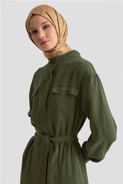 Armine Tencel Elbise 25YD9138 Yeşil