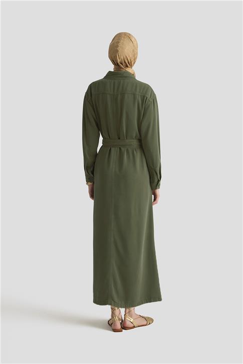 Armine Tencel Elbise 25YD9138 Yeşil