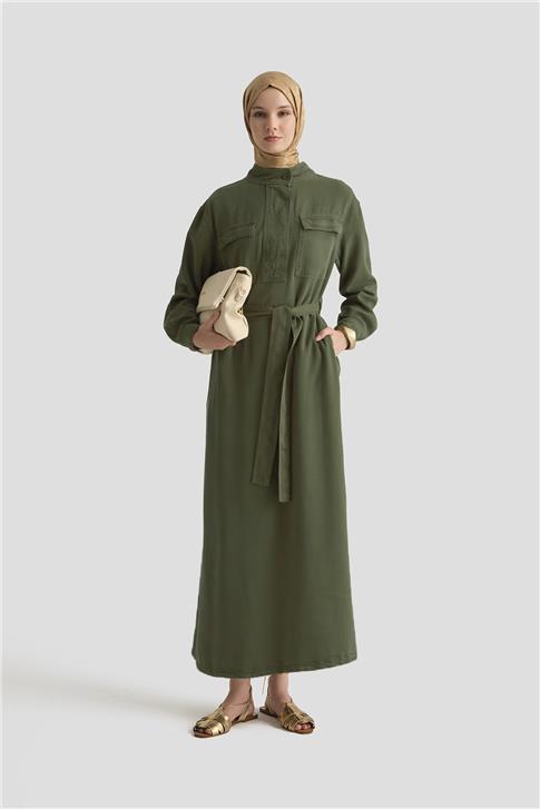 Armine Tencel Elbise 25YD9138 Yeşil