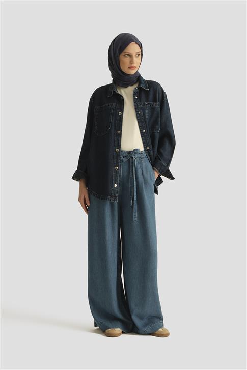 Armine Tencel Gömlek Ceket 25YD9140 Koyu Lacivert