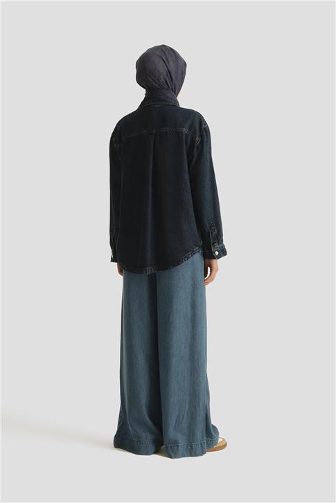 Armine Tencel Gömlek Ceket 25YD9140 Koyu Lacivert