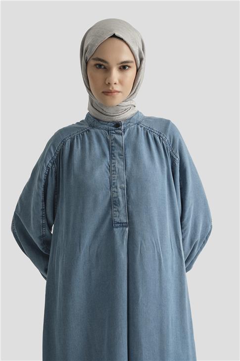 Armine Oversize Tencel Elbise 25YD9142 İndigo