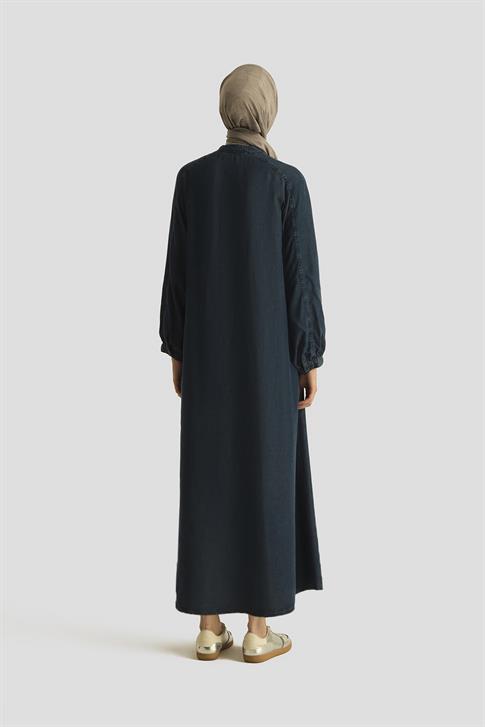 Armine Oversize Tencel Elbise 25YD9142 Koyu Lacivert