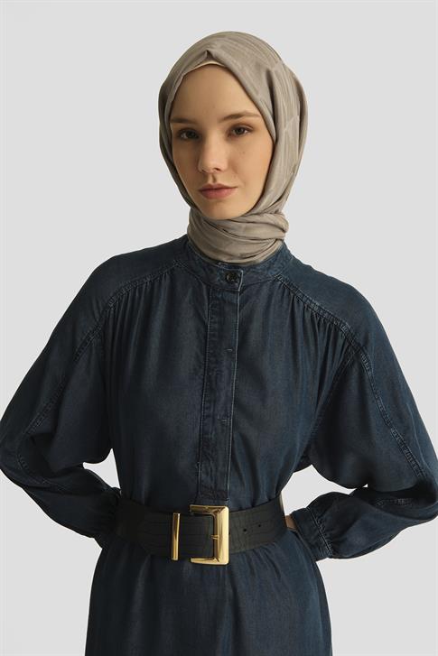 Armine Oversize Tencel Elbise 25YD9142 Koyu Lacivert