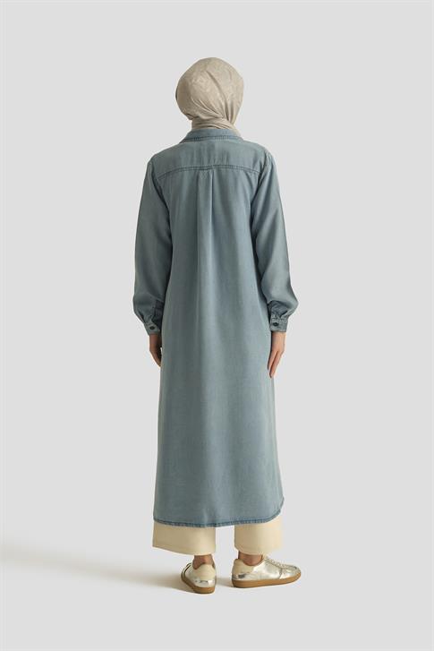 Armine Tencel Tunik Elbise 25YD9143 İndigo