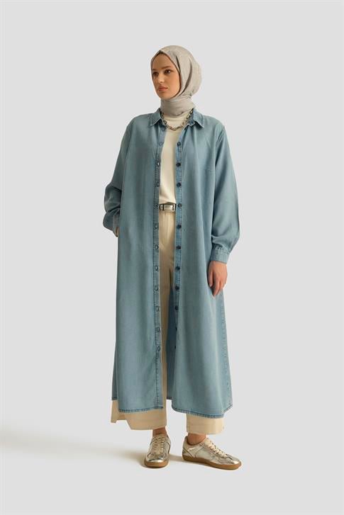 Armine Tencel Tunik Elbise 25YD9143 İndigo