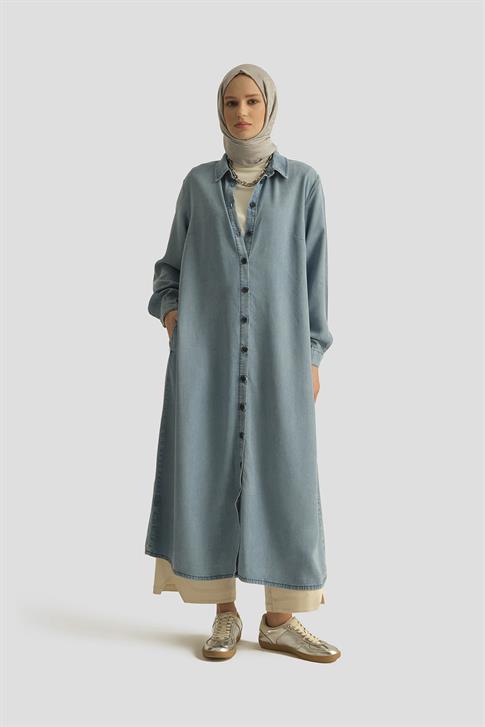 Armine Tencel Tunik Elbise 25YD9143 İndigo