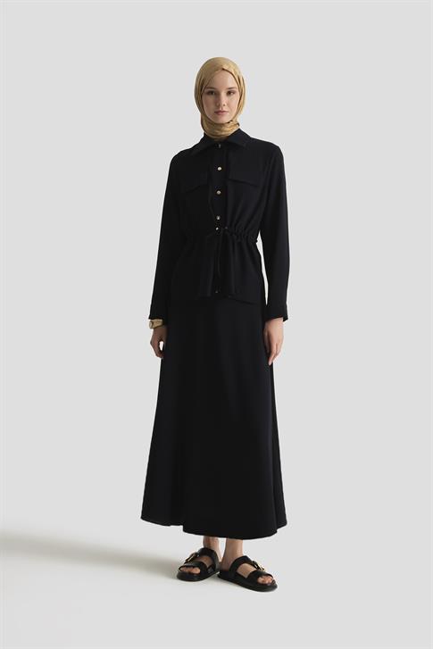 Armine Beli Büzgülü Takım 25YD9172 Lacivert