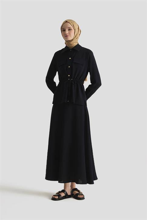 Armine Beli Büzgülü Takım 25YD9172 Lacivert