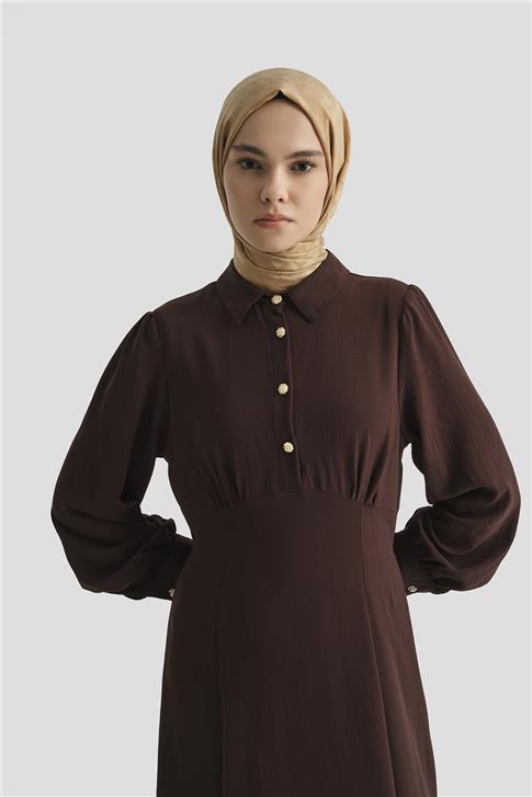 Armine Elbise 25YD9177 Kahverengi