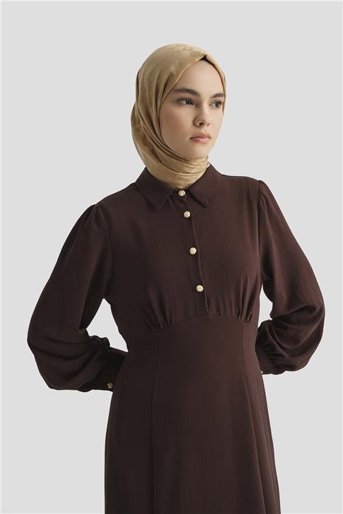 Armine Elbise 25YD9177 Kahverengi