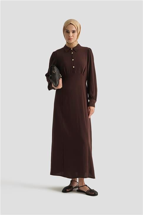 Armine Elbise 25YD9177 Kahverengi