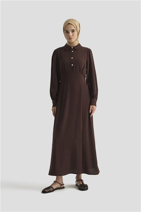 Armine Elbise 25YD9177 Kahverengi