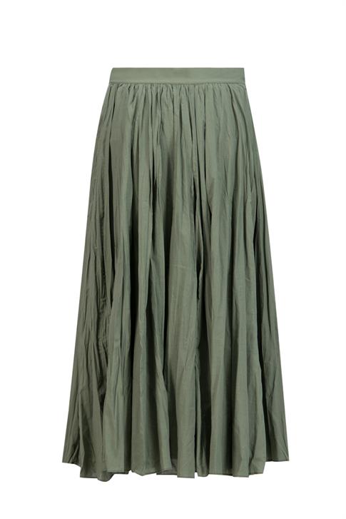 Armine Kırışık Vual Etek 25YD9180 Yağ Yeşili