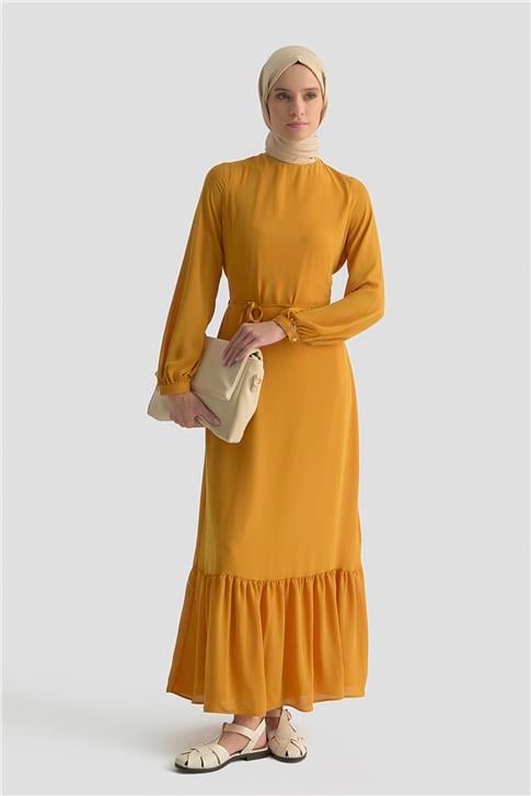 Armine Trend Elbise 25YT924 Hardal