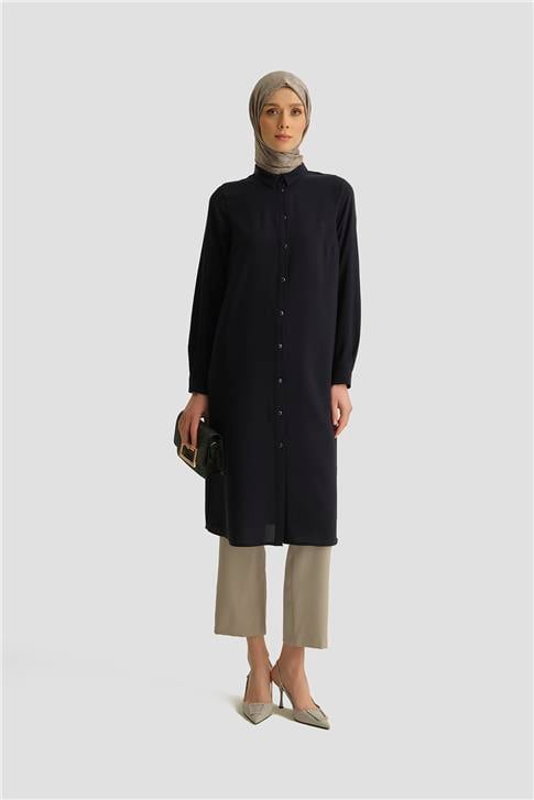 Armine A Logolu Tunik 25YH411 Lacivert