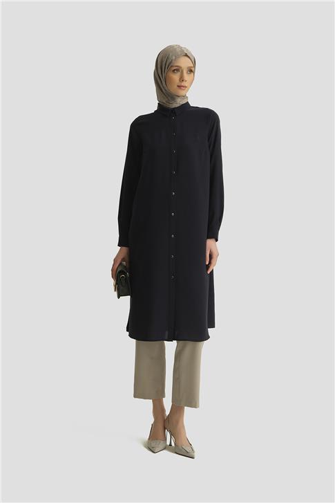 Armine A Logolu Tunik 25YH411 Lacivert