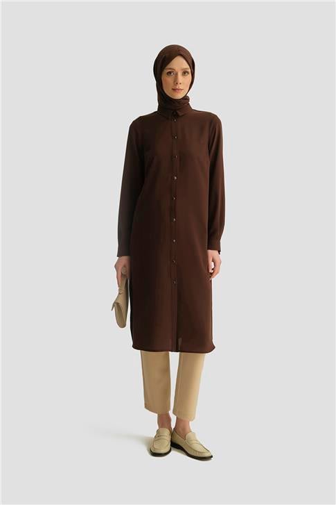 Armine A Logolu Tunik 25YH411 Acı Kahve