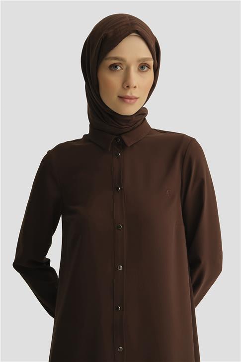 Armine A Logolu Tunik 25YH411 Acı Kahve