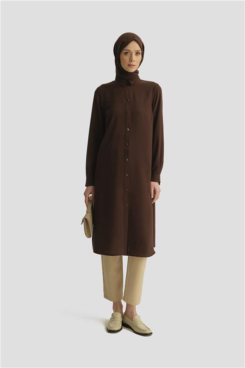 Armine A Logolu Tunik 25YH411 Acı Kahve
