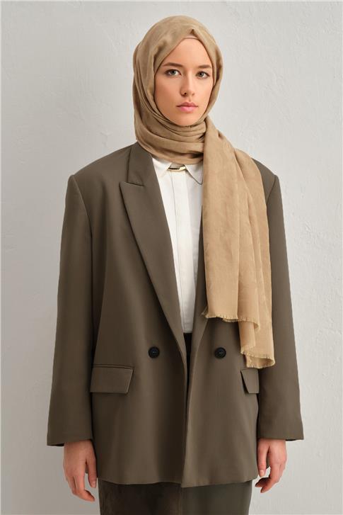 Armine Tencel Yün Monogram Desen Şal 03