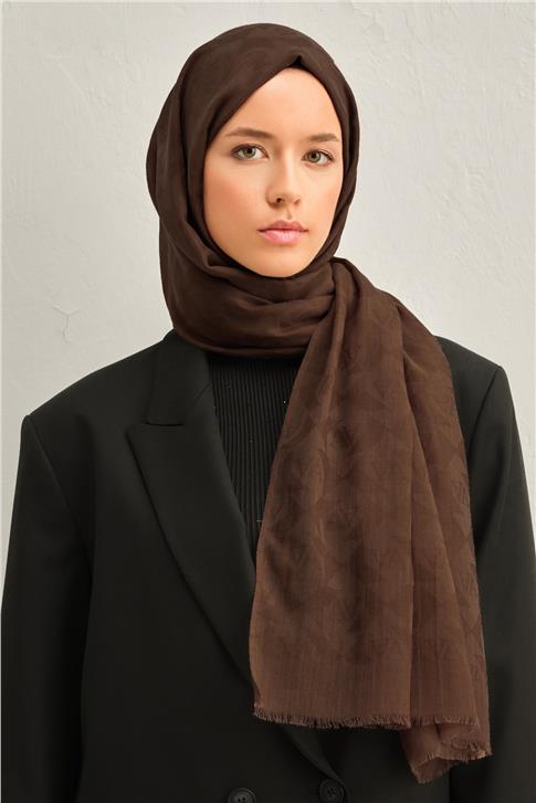 Armine Tencel Yün Monogram Desen Şal 06