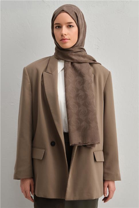Armine Tencel Yün Monogram Desen Şal 09